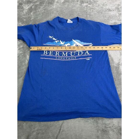Vintage 80s Bermuda Nature Short Sleeve T Shirt Men's Size Large Blue - Picture 9 of 12